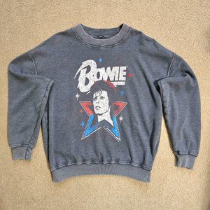 Soft A&F Fleece David Bowie "Ziggy" Relaxed Fit Abercrombie Sweatshirt SMALL